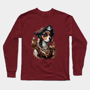 Dog Vintage Pirates Design Long Sleeve T-Shirt